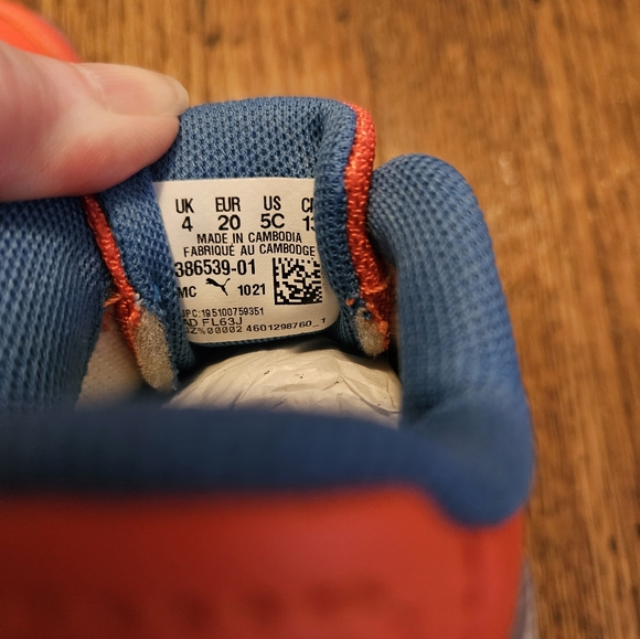 Puma Infant Sneakers in Orange and Blue Sz US 5C - Picture 7 of 7